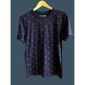 FIFTHSUN- CREW NECK MENS TSHIRT SHORT SLEEVE FLAGS THRUOUT SIZE MEDIUM 80%COTTON